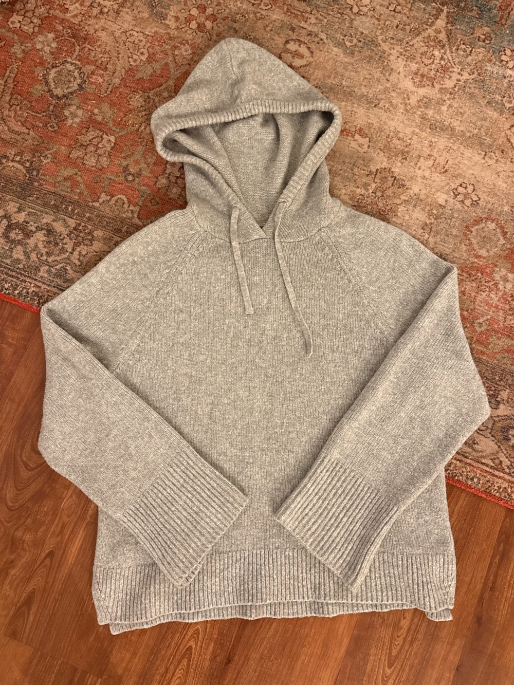 Abercrombie & Fitch Gray Oversized Knit Hoodie Sweater